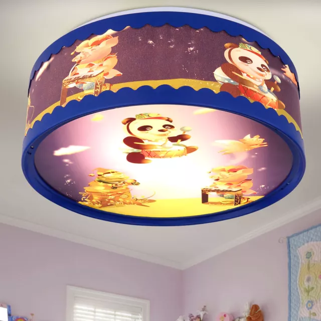 Lampe pour Enfants Plafonnier Animaux Spielzimmerlampe Panda Multicolore Rond