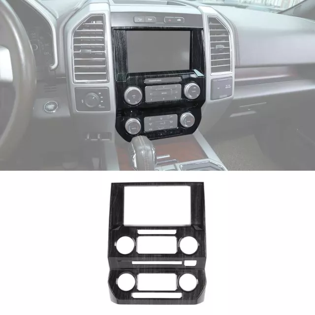 Black Wood Grain Console Navigation GPS Panel Trim Cover For Ford F150 2015-2020