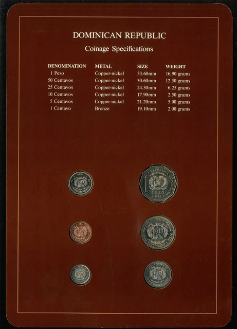 Dominican Republic: Coin Sets of All Nations 1983-1987 - UNC 2