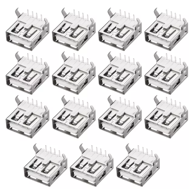 Circuito connettore USB 2.0 jack femmina da 90 gradi curva saldatura piede 15pz