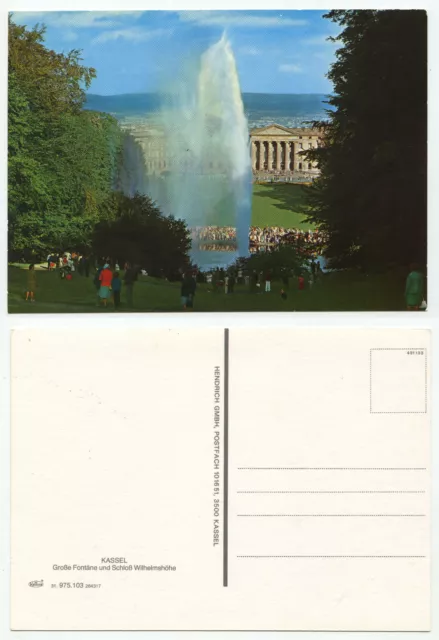 14345 - Kassel - large fountain and castle Wilhelmshöhe - old postcard