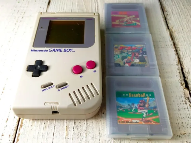 Nintendo Game Boy Original Console DMG-01 & 3 Games Good Condition From Japan
