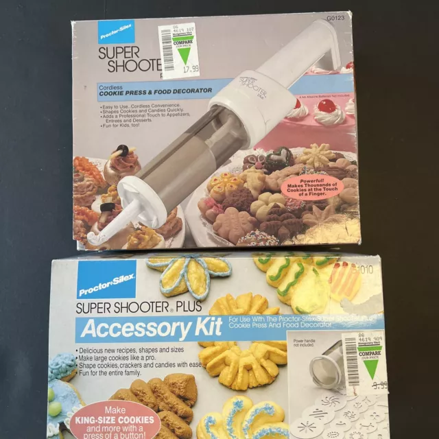 Proctor Silex Super Shooter Plus Cordless Cookie Press Decorator + Accessory Kit