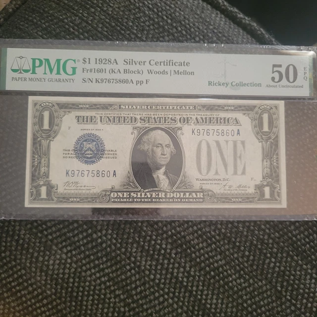 💎1928 Funnyback $1 Silver Certificate - Pmg 50 Epq