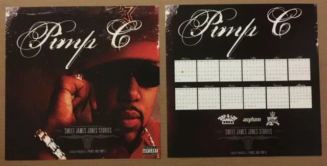 UGK PIMP C Rare 2005 DOUBLE SIDED PROMO POSTER FLAT 4 Sweet CD w/ CALENDAR 12x12