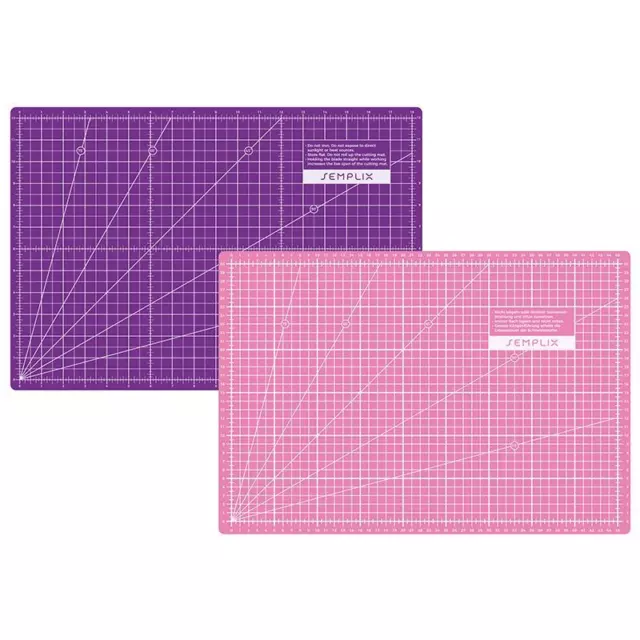 Semplix Schneidematte pink-lila (45 x 30 cm/ 18 x 12 inch) 3 lagig A3 Unterlage