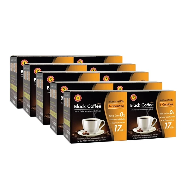 black coffee with l carnitine 10 BOXES BLACK Coffee Plus L-Carnitine Weight Management Sugar Free  NatureGift $190.23