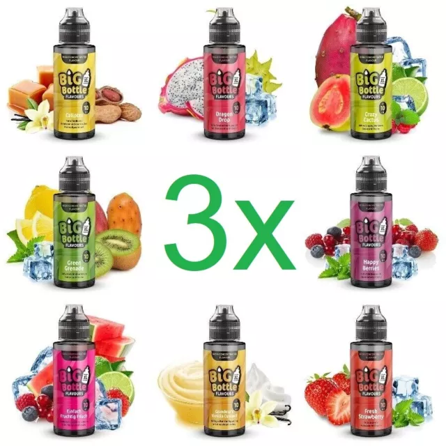 3 x Big Bottle Flavours Aroma je 10ml (30ml) für 360ml E-Zigaretten E-Liquid