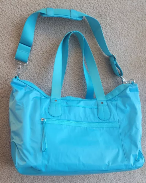 Lululemon Womens Tote Bag Athletic Yoga Gym Blue Zipper Pocket Pre Owned