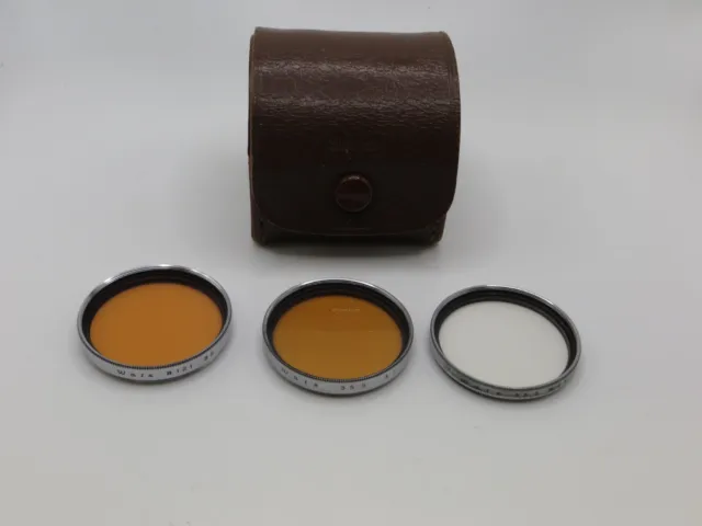 WALZ Camera Filter Set 35.5 W. UV C / 35.5 A7 / #121 88 / original leather case