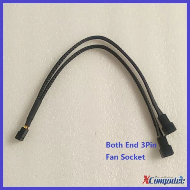 1-To-2 Ways Braided 3Pin Case Cooling Fan Power Y Split Cable Both End 3Pin 25cm