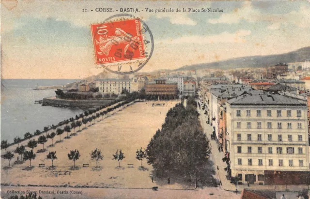 Cpa 20 Corse Bastia Vue Generale De La Place St Nicolas