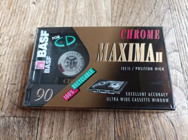 1x BASF CHROME MAXIMA II 90 TYPE I  BLANK AUDIO CASSETTE VIERGE TAPE SEALED 1993