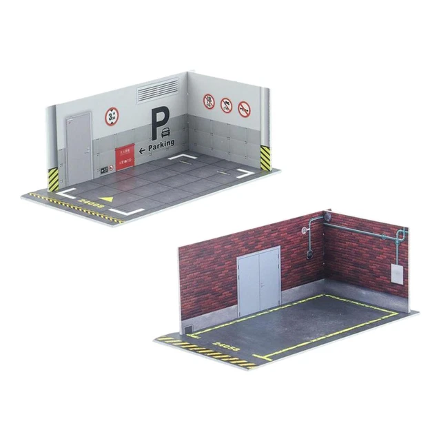 Lot de 2 Parkings D'affichage de Scène 1/24 pour Affichage de Véhicules de