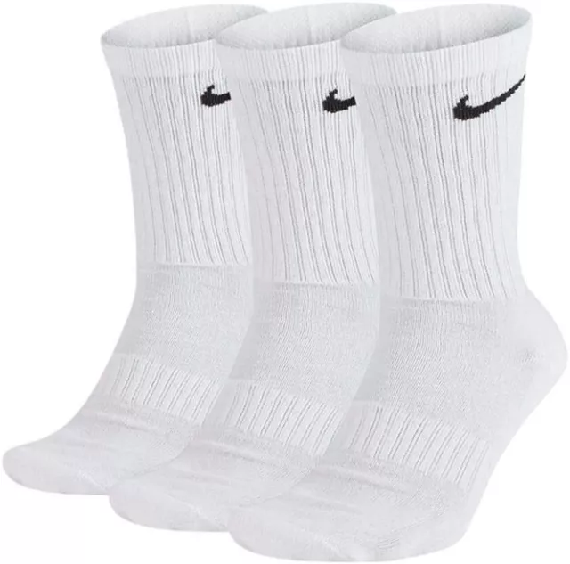 Nike Unisex Men's Women's Cotton Cushion Crew Socks 3-Pack - White