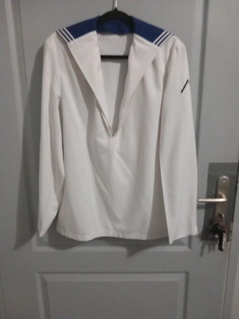 VAREUSE BLANCHE MARINE Nationale française avec son Col bleu TAILLE 84M