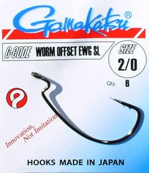 Gamakatsu Worm Offset EWG SL Hooks, Dropshot, Texas-Rig, Carolina-Rig, Swimbait