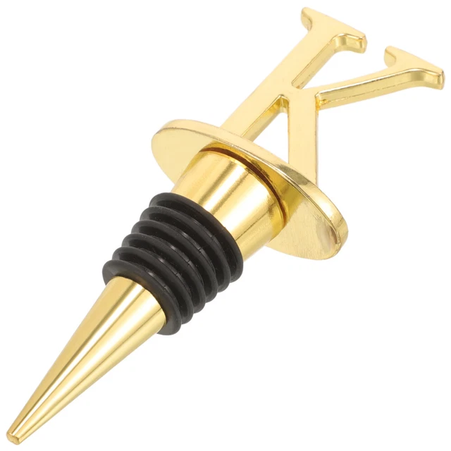 WishDeco Bouchon pour Bouteille de Vin et Champagne, Accessoire Vin, Cadeau Personnalisé Femme, Cadeau Homme Original, Or Rose, Lettre C