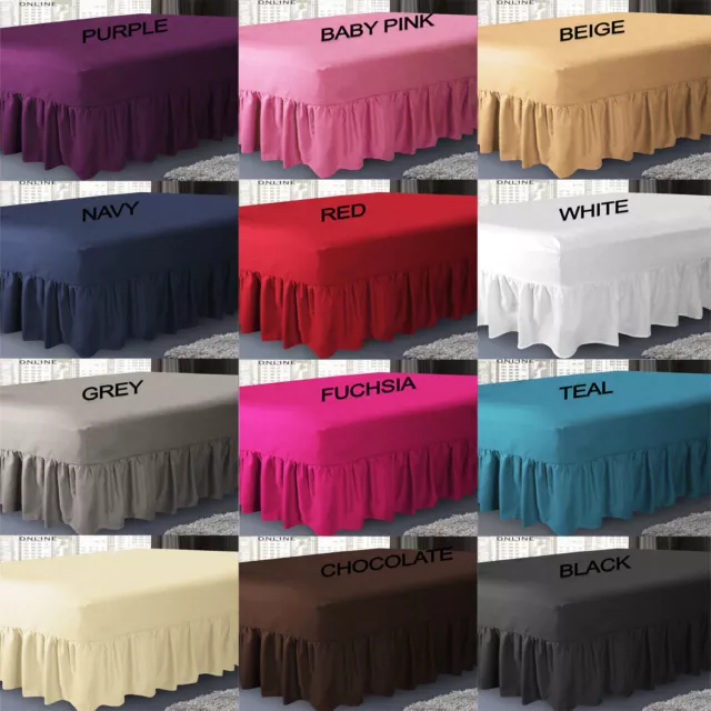Plain Dyed Extra Deep-Fitted Valance Sheet-Poly-Cotton Bed Sheet In All Sizes