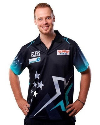 BULLS Bulls Nl Dartshirt Gris-Rouge Dartshemd Darts Chemise Maillot 