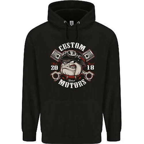 Felpa con cappuccio personalizzata moto bulldog motociclista biker bambini