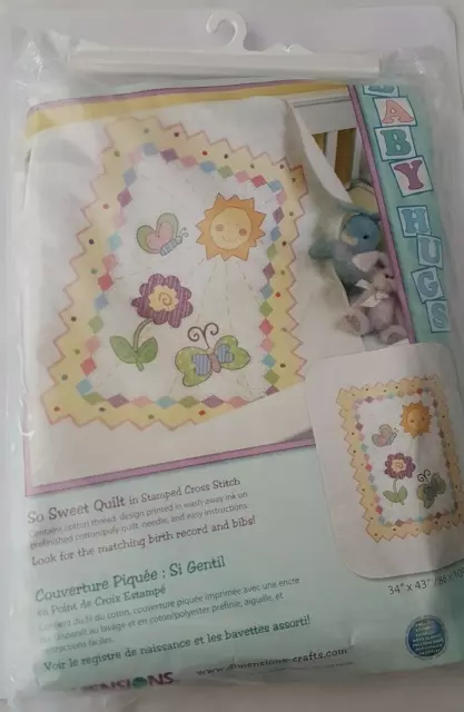 Dimensions Stamped cross stitch kit Baby Quilt - So Sweet 73252    34" x 43"