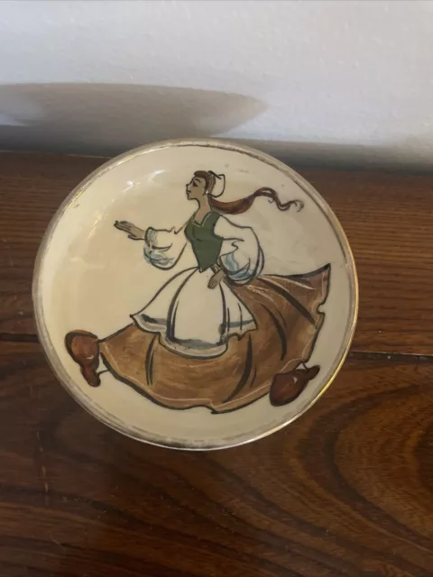 Martin Boyd Australian Pottery Dish Depicting A Dutch Lady