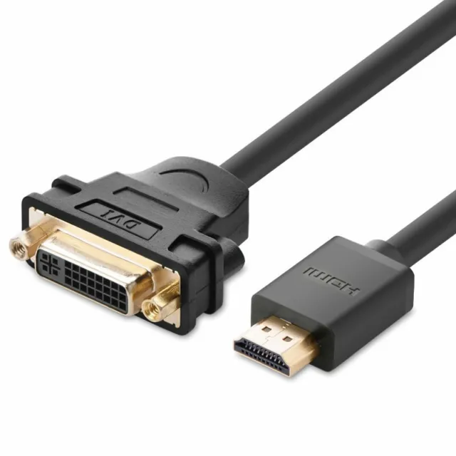 Ugreen Adapter HDMI Stecker auf DVI-D 24 + 5pin Buchse schwarz