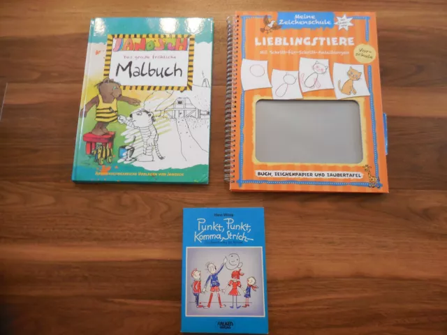 Kinderbücherset, Janosch Malbuch, Zeichenbuch, Kinder lernen zeichnen Anleitung