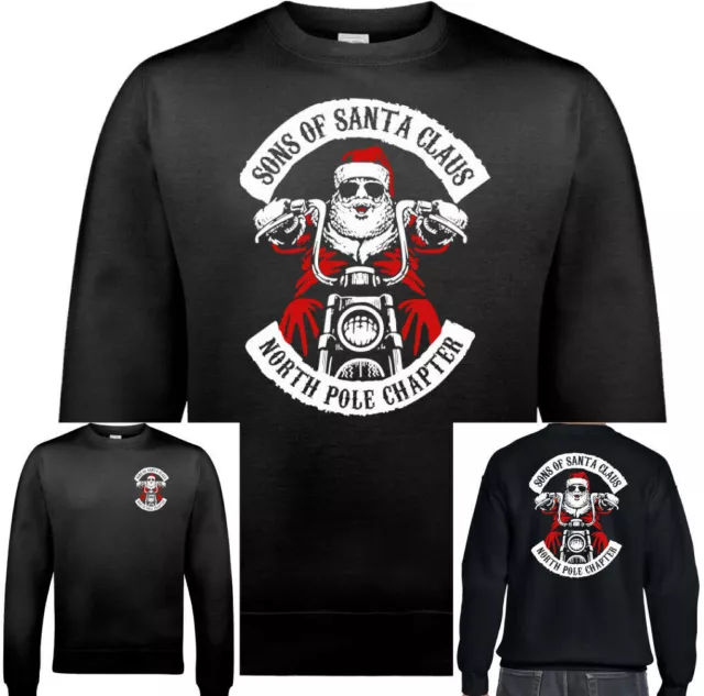 Sons Of Santa Clause Mens Funny Christmas Biker Sweatshirt Anarchy Ugly Jumper