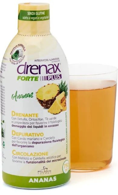 DRENAX FORTE ANANAS PLUS - Gusto Ananas - 750 ml - Integratore drenante