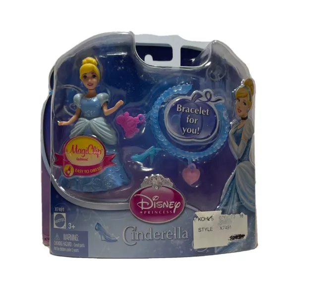 Dijes de pulsera de muñeca Cenicienta Princesa Disney Magiclip nuevo en caja