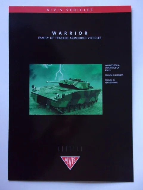 ALVIS WARRIOR Tracked Armoured Tanks orig 2001 UK Mkt Military Sales Brochure
