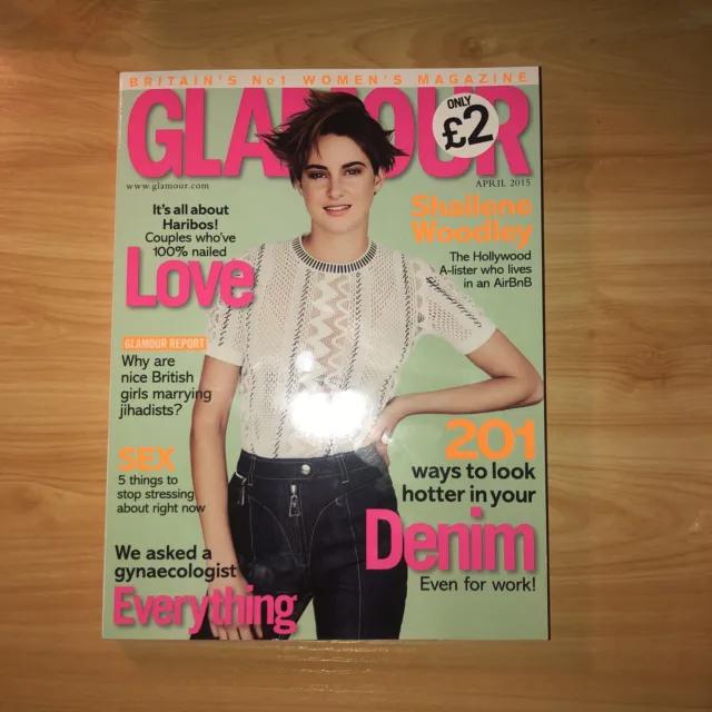 Glamour UK Magazine Travel Size April 2015 Shailene Woodley *brand new*