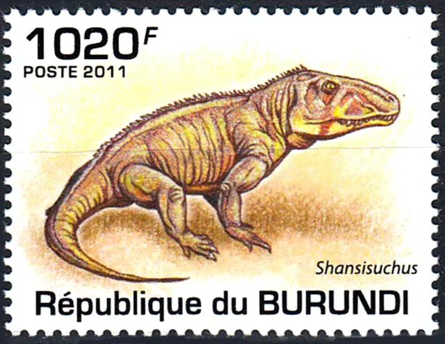 Burundi postfrisch MNH Reptil Tier prähistorisch Dinosaurier Shansisuchus / 75