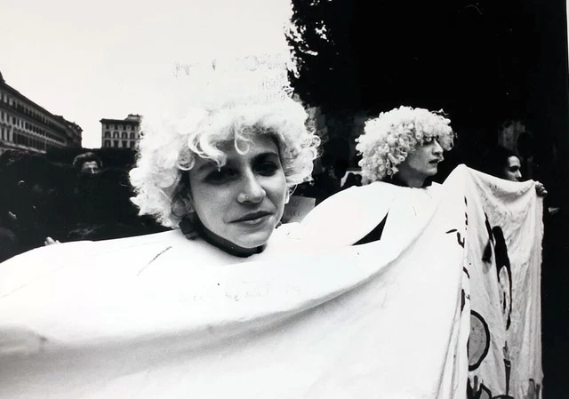 Foto vintage de archivio Roma, Manifestación Contra La Guerra , 1991 , impresión