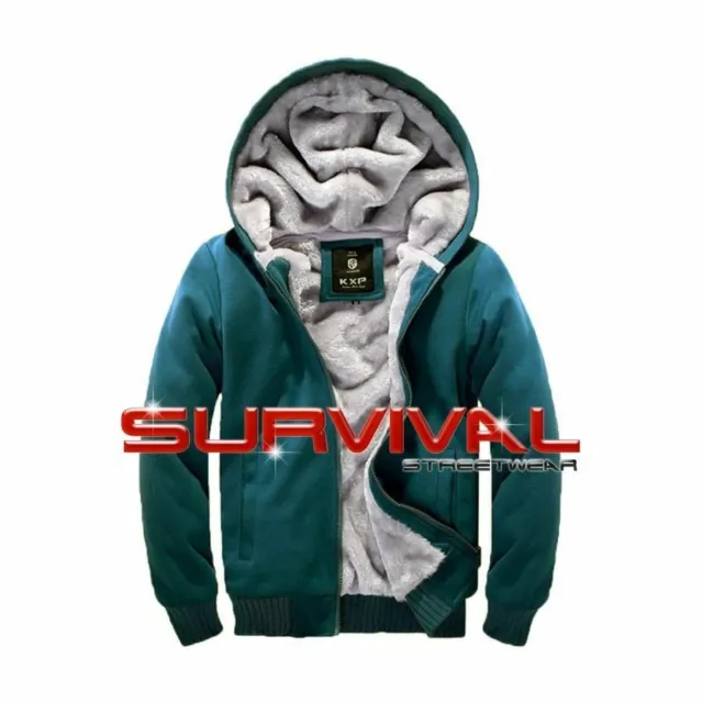 Mens NEW Winter Jumper Hoodie Jacket Warm Fleece Lined Zipped Size XS S M L XL