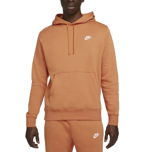 Nike Felpa con Cappuccio da Uomo Club Fleece Arancione Taglia XS Cod BV2654-8...