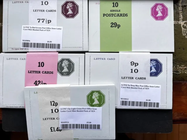 GB - QEII Unused Postal Stationery * 50  decimal - with original bands
