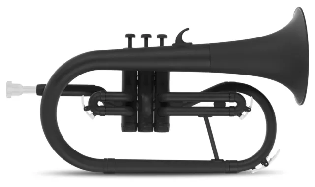 Flicorno Flugelhorn Plastica in Soprano Sib 3 Valvole Bocchino Borsa Nero Opaco