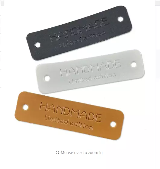 5 Faux Leather Handmade Limited Edition Labels Tags 15 X 55 mm Sewing Craft UK