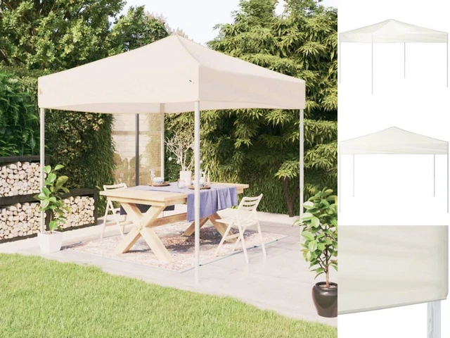 Partyzelt Faltbar Creme 3x3 M Garten Pavillon