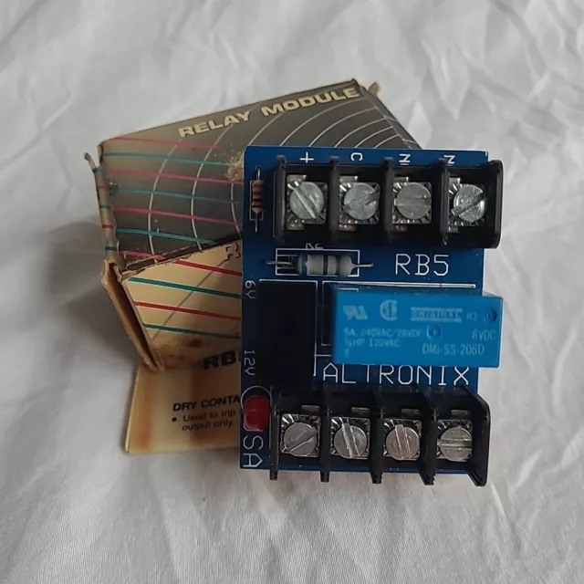 Altronix RB5 Relay Module, 6/12VDC, DPDT Contacts at 5A/240VAC or 28VDC 6VDC USA