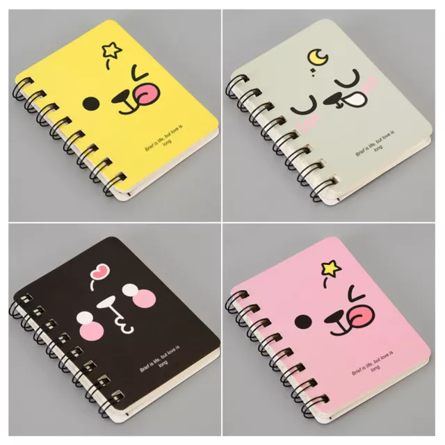 4 Pcs Cartoon Note Pads Mini Spiral Notebook Stationery Notepad