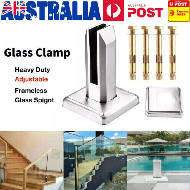 UP 12X Stainless Steel Spigot Glass Fence Clamp Pool Fencing Balustrade Spigots