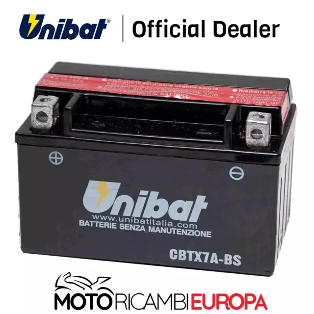 BATTERIA MOTO SCOOTER UNIBAT CBTX7ABS YTX7A-BS DAZON Sicilian 125 04