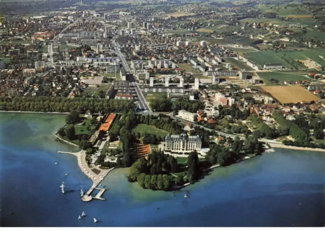 74 Annecy Ae#Dc689 Vue Aerienne De La Plage Et Des Nouveaux Quartiers De Novel