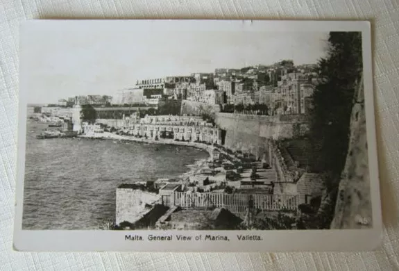 Malta Real Photo Postcard - General View Of Marina - Valletta Malta
