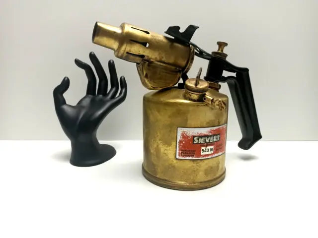 Vintage Kerosene  Blow Torch - Sievert Brand - Made In Sweden - Brass / Metal