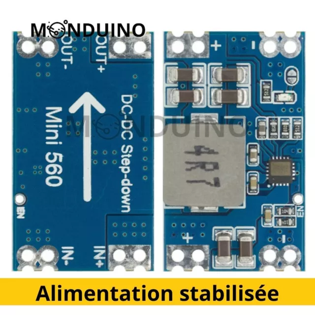 Alimentation stabilisée 3.3V 5V 9V 12V Régulateur tension 5A Step down Mini560